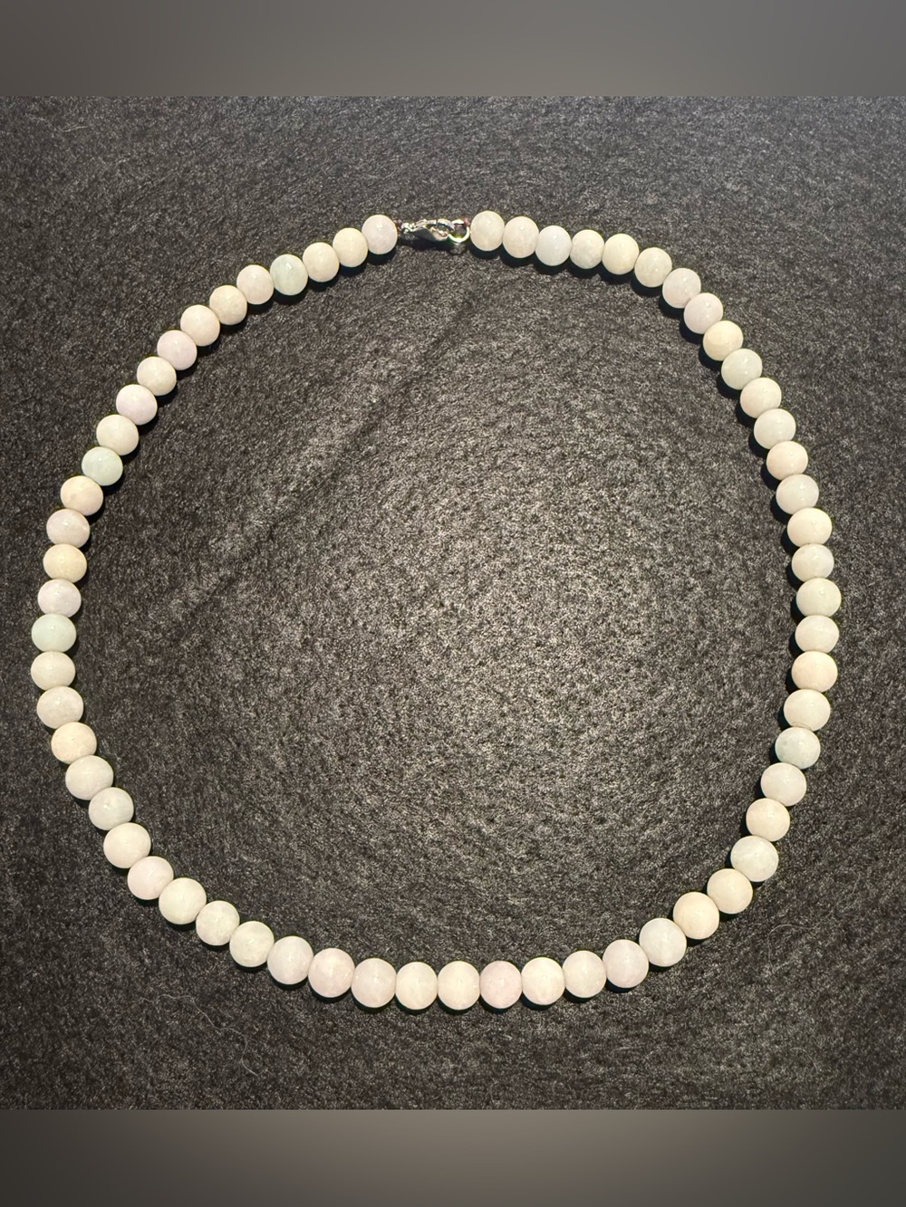 White Green and Lavendar Jade Beaded Necklace